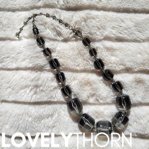 TARINA TARANTINO // ltd ed clear grey lucite chunky mod style bead necklace